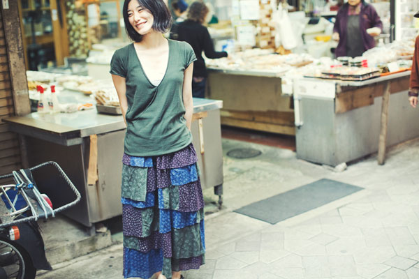 printed patchwork skirt