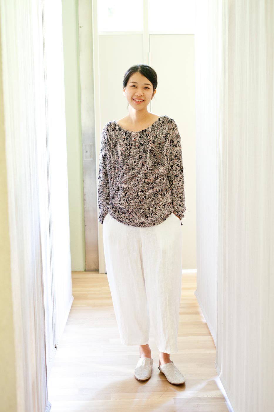 Babaghuri Knit Sweater Made of Cotton and Washi Paper